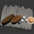 Stylish Furniture Bench With Decorative Pillows Gray Draped Fabric Silver Items And Covered Container