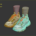 White And Orange Casual Sneakers With Patterned Upper And Textured Sole For Daily Wear