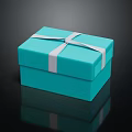 Elegant Blue Gift Box With White Ribbon For Daily Gift Wrapping