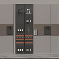 Modern Wine Cabinet Design With Built in Racks Wine Bottles And Ambient Lighting