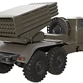 BM21 multiple rocket launcher BM21 hail Grad self-propelled rocket launcher Stalin organ former Soviet Union Russia 3d model