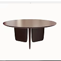 Modern Round Dark Brown Coffee Table With Sleek Unique Base Design 3d model