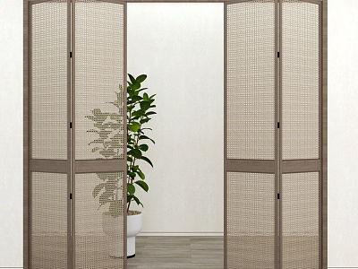 Quiet ancient rattan folding door sliding door model