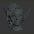 3D Model Of Elf Character With Long Hair And Pointed Ears Design