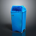 Blue Trash Bin With Lid And Modern Design For Waste Management