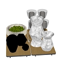 Modern Ornaments Combination Glass Bottle Ornaments Tray Fruit Plate 3d model