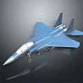 Sleek Modern Blue Fighter Jet with Cockpit Aerodynamic Wings and Reflective Surface