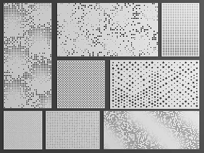 Wall Panels For Interior Decor With Different Dotted Patterns And Textured Designs 3d model