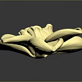 Golden Flower With Metallic Petals Detailed Stamen On Dark Background With Reflection
