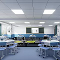 Modern Robot Classroom Modern Science and Technology Classroom Robot Training Site 3d model