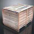 Rustic Wooden Crate With Slatted Side Panels And Reinforced Top Structure