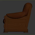 Multi Seat Red Leather Sofa with Traditional Carved Armrests and Stitched Details