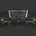 Futuristic Black Sports Car With Sleek Design Green Rims And Shiny Surface
