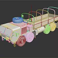 Multi wheel Functional Vehicle With Flatbed Structure 3d model