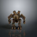 Mechanical Robot Game Movie Character With Intricate Gear Design And Metallic Texture