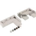 Modern Modular Sectional Sofa With Pillows And Throw Blankets In Neutral Tones For Living Room