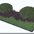 Road Facilities With Round Green Shrubs Purple Low Plants And Stone Slab Edges