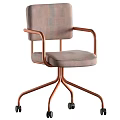 Modern Walnut Office Desk And Upholstered Swivel Chair Combination For Cozy Home Working Space