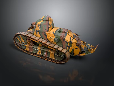 Military Tank With Camouflage Paint Tracked Design And Detailed Exterior 3d model