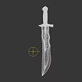 Ancient Forged Sword With Rough Blade Texture Leather Handle And Decorative Metal Guard