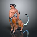 Mythical Hybrid Character With Horned Head Muscular Torso Animal Lower Body And Tail