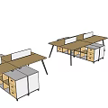 Functional Office Work Desk with Partition Drawers and Storage Cabinets for Workspace 3d model