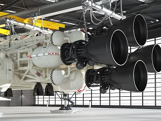 modern spacecraft engine 3d model