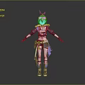 Game and Movie Character With White Hair Rabbit Ear Headwear Blue White Outfit Mechanical Elements