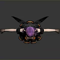 3D Anime Character Model Featuring Purple Hair Black Wings Horns And Thigh High Socks