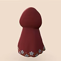 Stylish Red Hood Design With Black Interior Featuring Floral Patterns At The Bottom 3d model