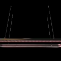 Modern Unique Shaped Pendant Light with Elongated Metal Frame and Illuminated Design 3d model
