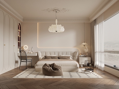 Cream wind bedroom 3d model