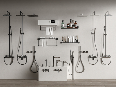 Modern Shower Towel Rack Combination Faucet model