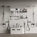 Modern Shower Towel Rack Combination Faucet 3d model