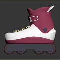 Kids Roller Skates With Pink White Body Yellow Laces And Dark Wheels