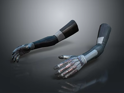 Advanced Robotic Mechanical Arm With Prosthetic Design And Metallic Structure 3d model