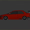 Pink Modified Sedan With Sporty Body Kit Rear Spoiler And Black Wheels