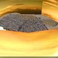 Natural Wood And Stone Coffee Table With Textured Slabs And Sturdy Base