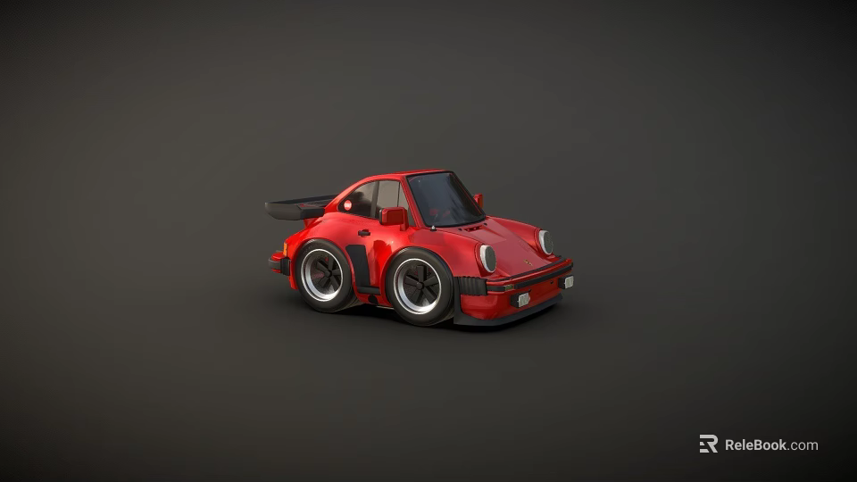 Red Mini Toy Sports Car Model With Racing Design And Black Accents 3d model 