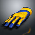 Blue And Yellow Work Gloves With Anti Slip Design For Safety And Comfort
