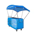 Blue Mobile Commercial Food Vending Equipment Cart With Canopy Wheel Design