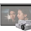 Modern projection curtain projector 3d model