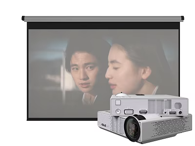 Projection Monitoring Security System With HD Projector And Clear Projection Screen 3d model