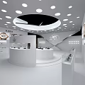 Chopard Watch Exhibition Hall With Display Counters Showcase Models And Central Platform 3d model