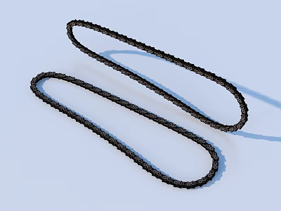 Black Metal Chains With Loop Design For Industrial Mechanical Applications 3d model