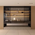 Modern Built in Bookcase with Open Shelves Warm Lighting Wooden Walls and Decorative Books