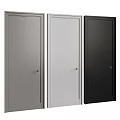 Three Modern Hinged Doors in Gray White Black with Sleek Design and Handles