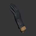 Black Latex Protective Glove Displayed On Hand Mannequin Against Gray Background