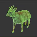 Red And Black Deer Figurine Standing On Smooth Surface With Detailed Features