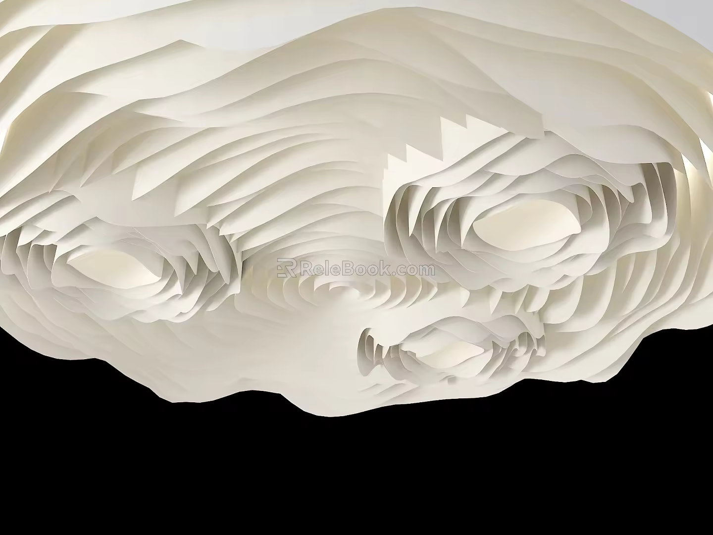 French Textured Paper Ceiling Corrugated Round Ceiling Special-Shaped Ceiling Circular Grille Ceiling Circular Wave Ceiling Corrugated Grille Ceiling 3d model